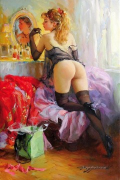 Pretty Woman KR 013 Desnudo impresionista Pinturas al óleo